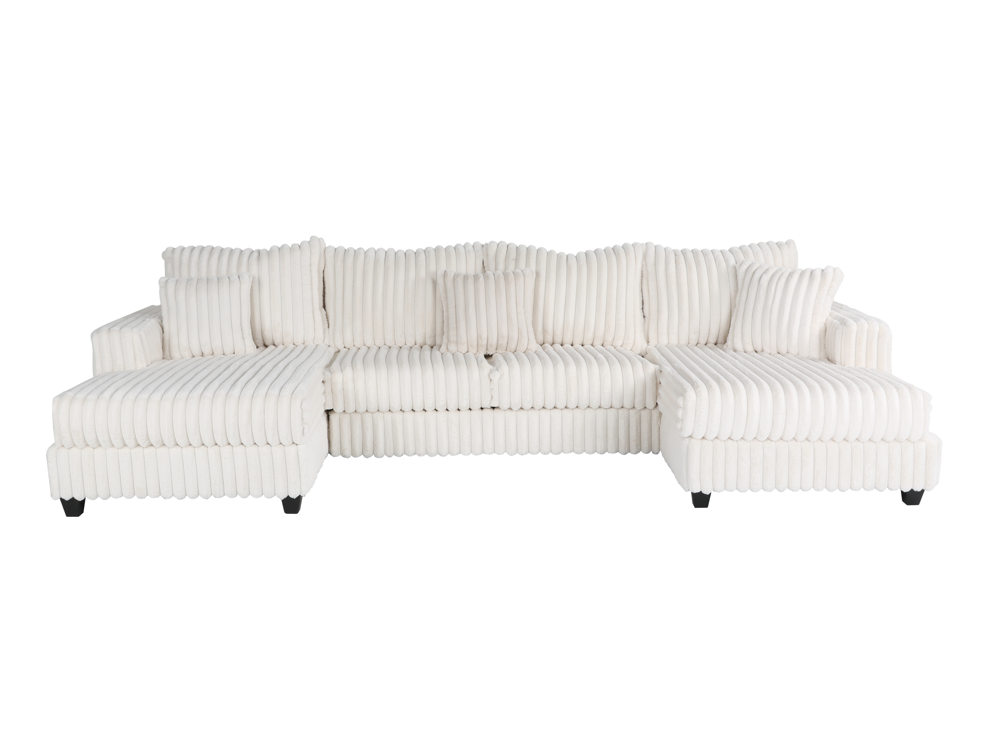 3 Piece Sectional - Beige Velvet