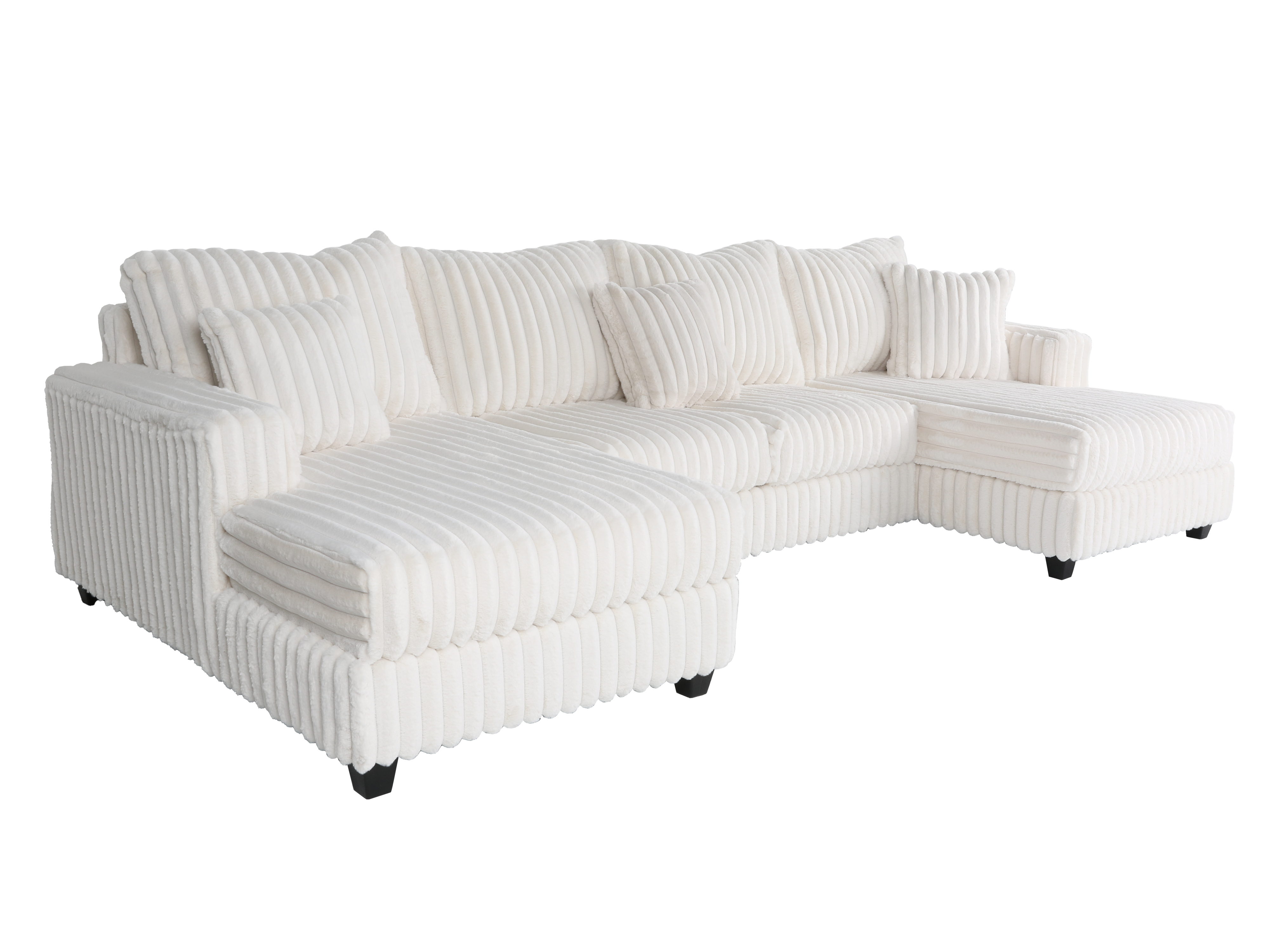 3 Piece Sectional - Beige Velvet