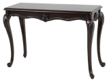 Avelina Traditional Dark Cherry Sofa Table with Carved Cabriole Legs