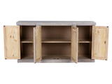 Janes Distressed Whitewashed Solid Wood Sideboard Buffet / TV Console