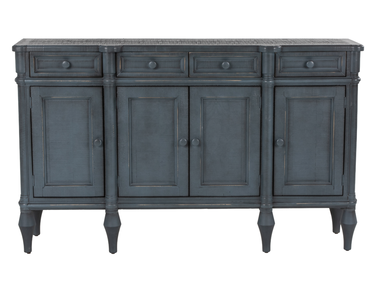 Lilac Distressed Blue Solid Wood Sideboard Buffet / TV Console
