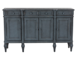 Lilac Distressed Blue Solid Wood Sideboard Buffet / TV Console