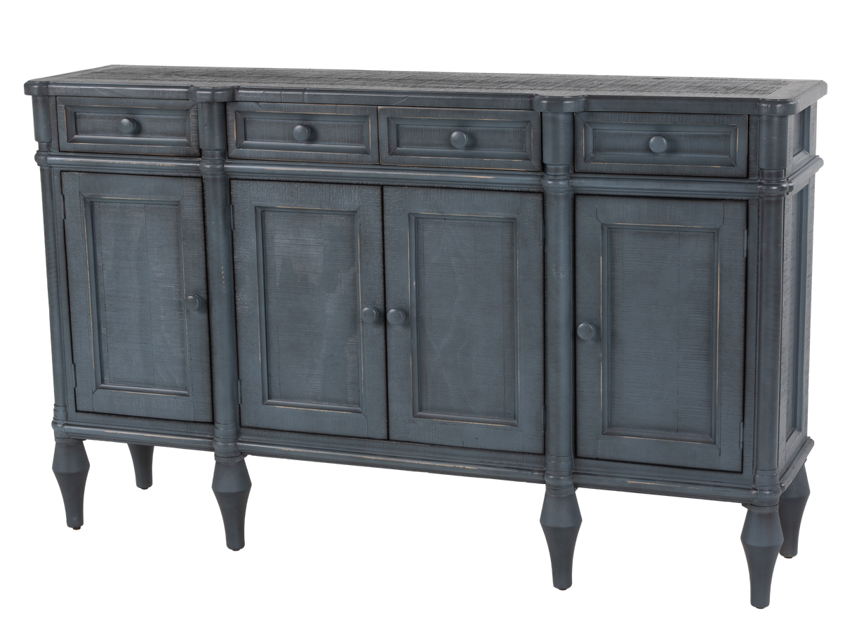 Lilac Distressed Blue Solid Wood Sideboard Buffet / TV Console