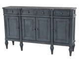 Lilac Distressed Blue Solid Wood Sideboard Buffet / TV Console