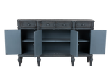Lilac Distressed Blue Solid Wood Sideboard Buffet / TV Console