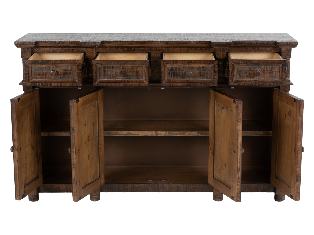 Lilac Rustic Brown Solid Wood Sideboard Buffet / TV Console