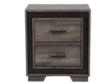 Rustic Grey Two-Tone Recessed Panel 2-Drawer Nightstand
