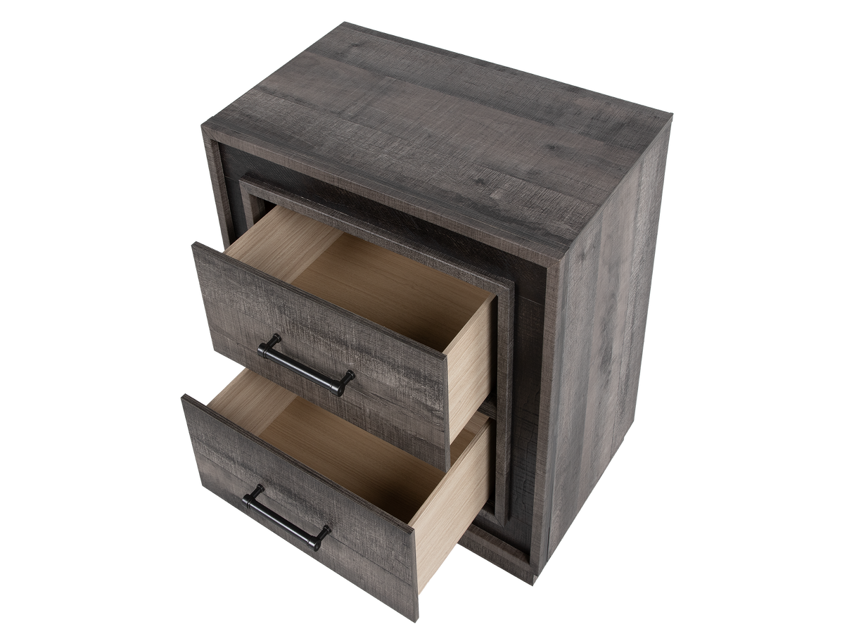 Gray Panel Bedroom Set with Dresser, Mirror & Nightstand