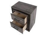 Rustic Grey Two-Tone Recessed Panel 2-Drawer Nightstand
