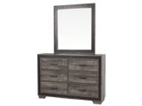 Gray Panel Bedroom Set with Dresser, Mirror & Nightstand