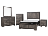 Gray Panel Bedroom Set with Dresser, Mirror & Nightstand