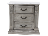 Platinum 3-Drawer Nightstand with Marble Top