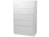 Silver LED Checkered 5-Drawer Bedroom Chest