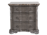 Gray Marble Top Upholstered Panel 6-Piece Bedroom Set with Dresser, Mirror & Nightstand