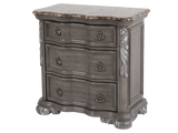 Gray Marble Top Upholstered Panel 6-Piece Bedroom Set with Dresser, Mirror & Nightstand