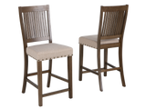 Contemporary Light Oak 6-Piece Counter Height Dining Set with Upholstered Chairs & Bench