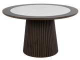 Dark Walnut Round Pedestal 7-Piece Dining Set