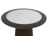 Dark Walnut Round Pedestal 7-Piece Dining Set