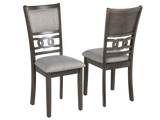 Contemporary Gray 6-Piece Dining Room Set with Upholstered Chairs & Bench