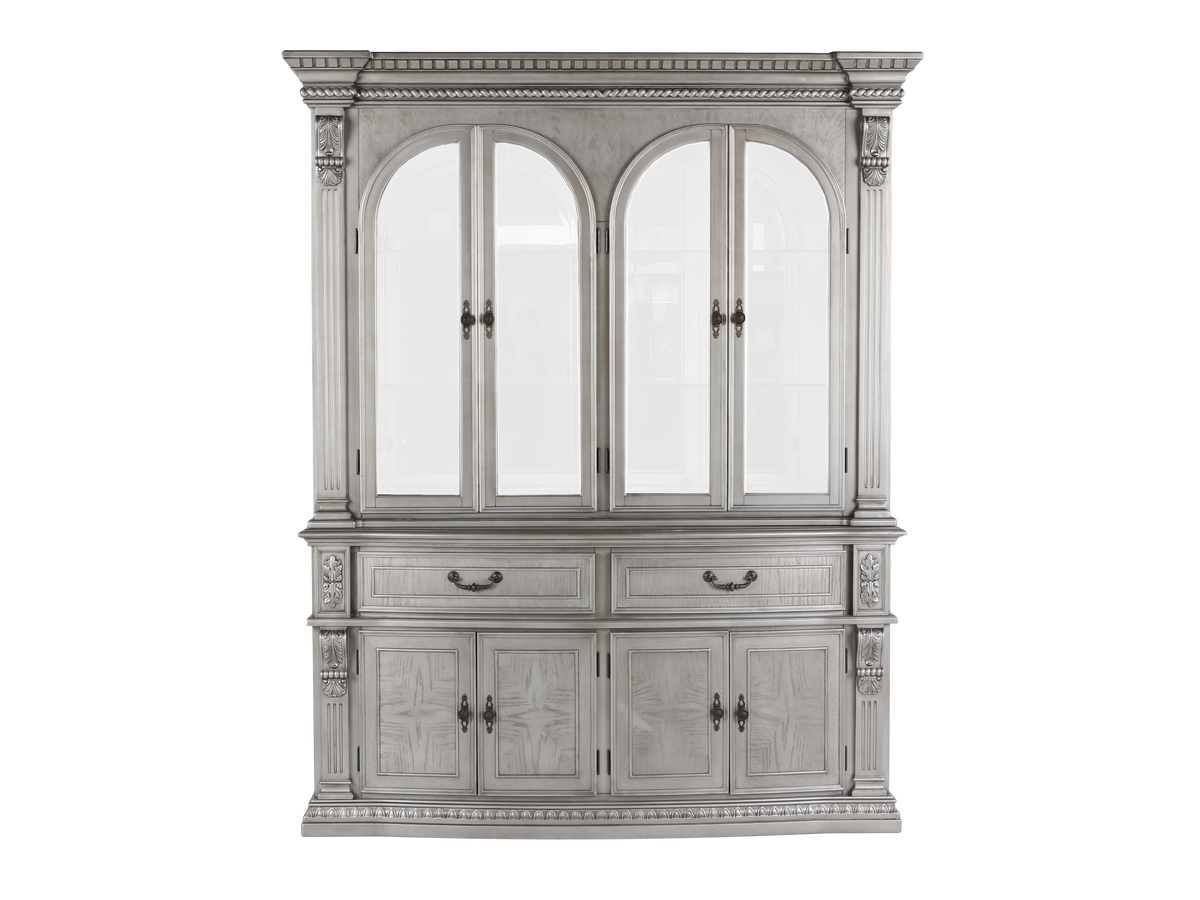 Grand-Platinum Hutch & Buffet/ China Cabinet by Mollai Collections | Bel Furniture
