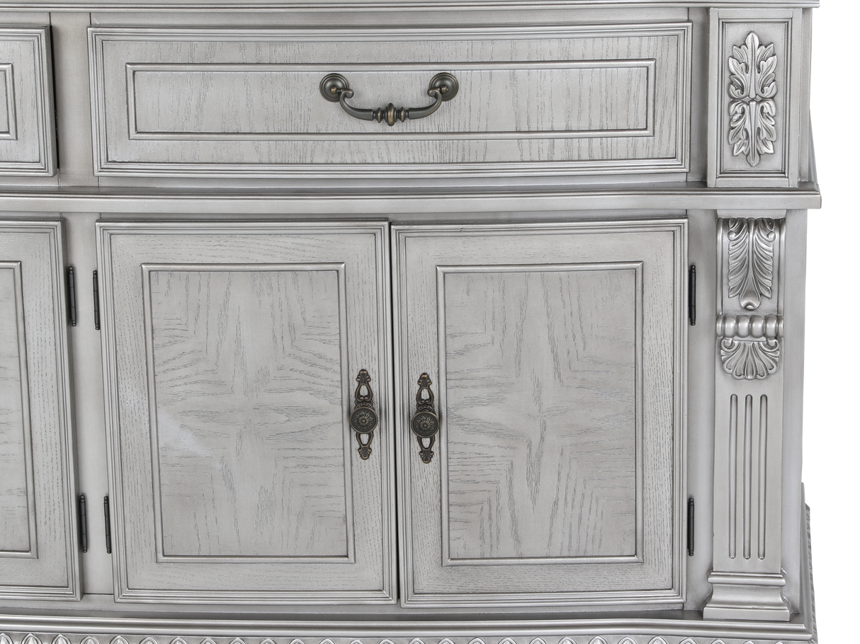 Grand-Platinum Hutch & Buffet/ China Cabinet by Mollai Collections | Bel Furniture