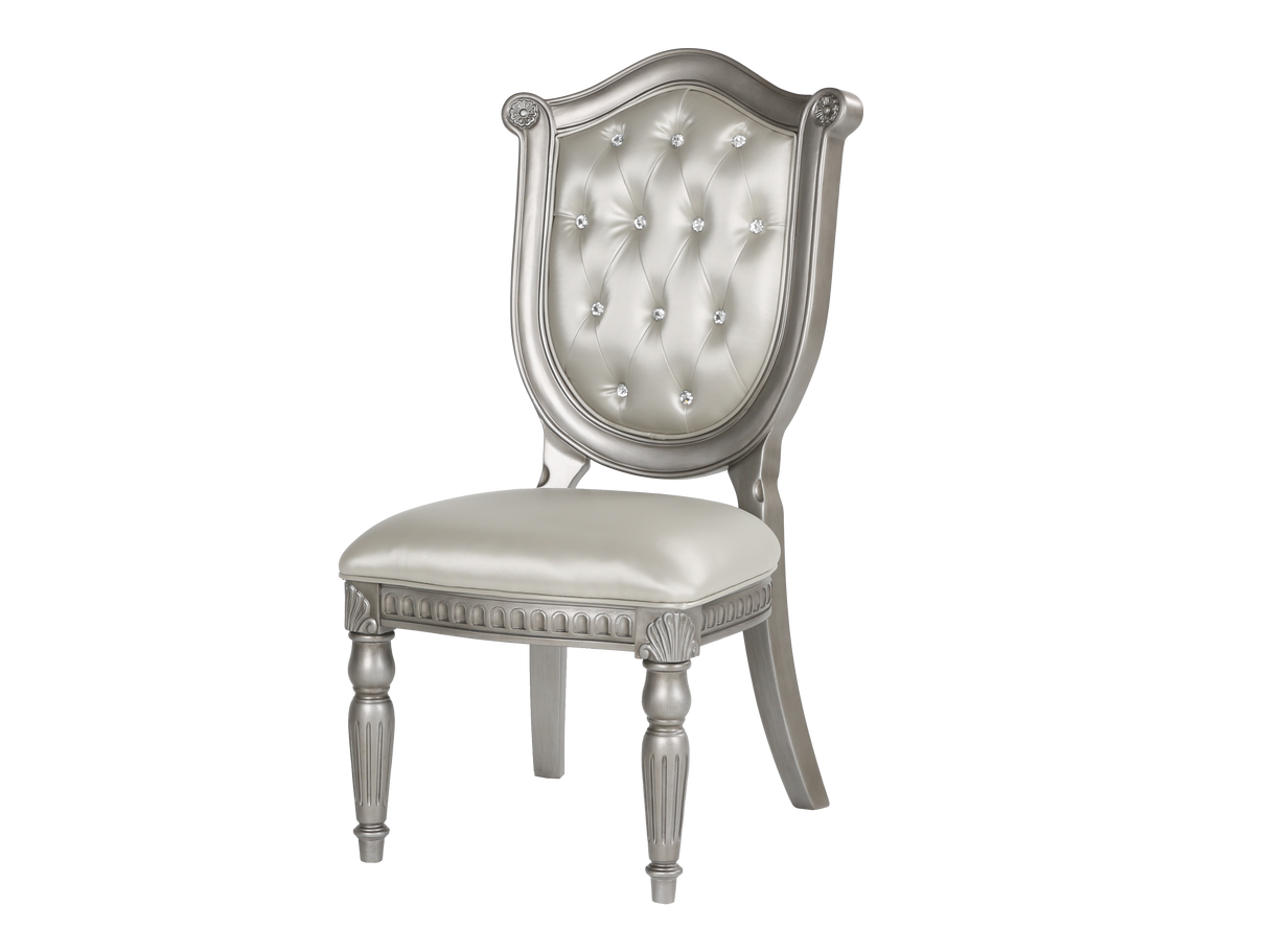 Grand-Platinum 5 Piece Round Dining Room Set by Mollai Collections | Bel Furniture