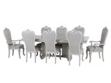 Antique White 9-Piece Traditional Dining Room Set with 6 Side Chairs & 2 Armchairs