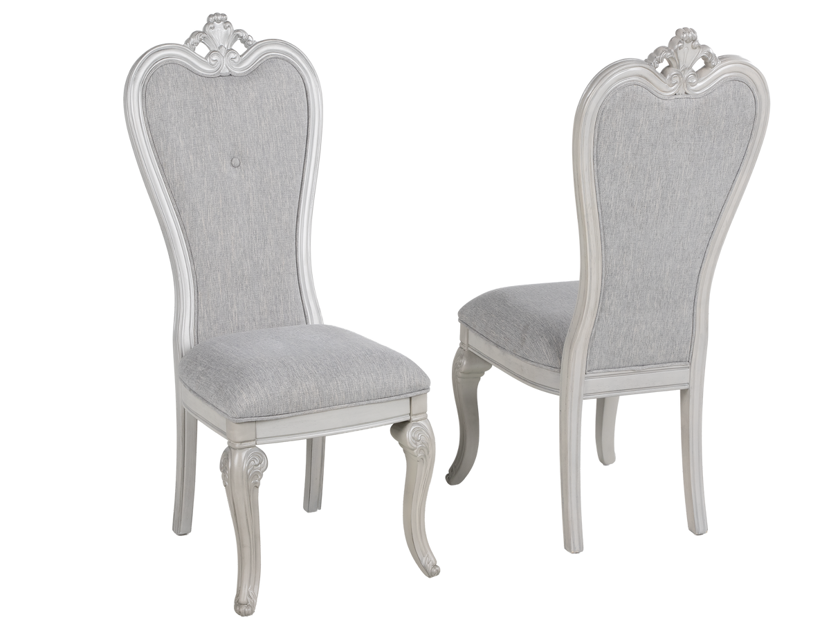 Antique White 9-Piece Traditional Dining Room Set with 6 Side Chairs & 2 Armchairs