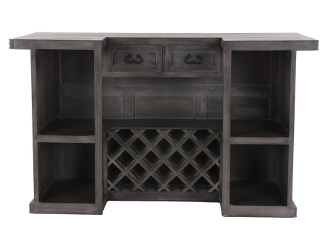 3-Piece Rustic Bar Set with Storage & Barstools by Mollai Collections | Bel Furniture
