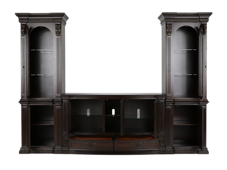 Grand-Cherry 5 Piece Entertainment Center by Mollai Collections | Bel Furniture