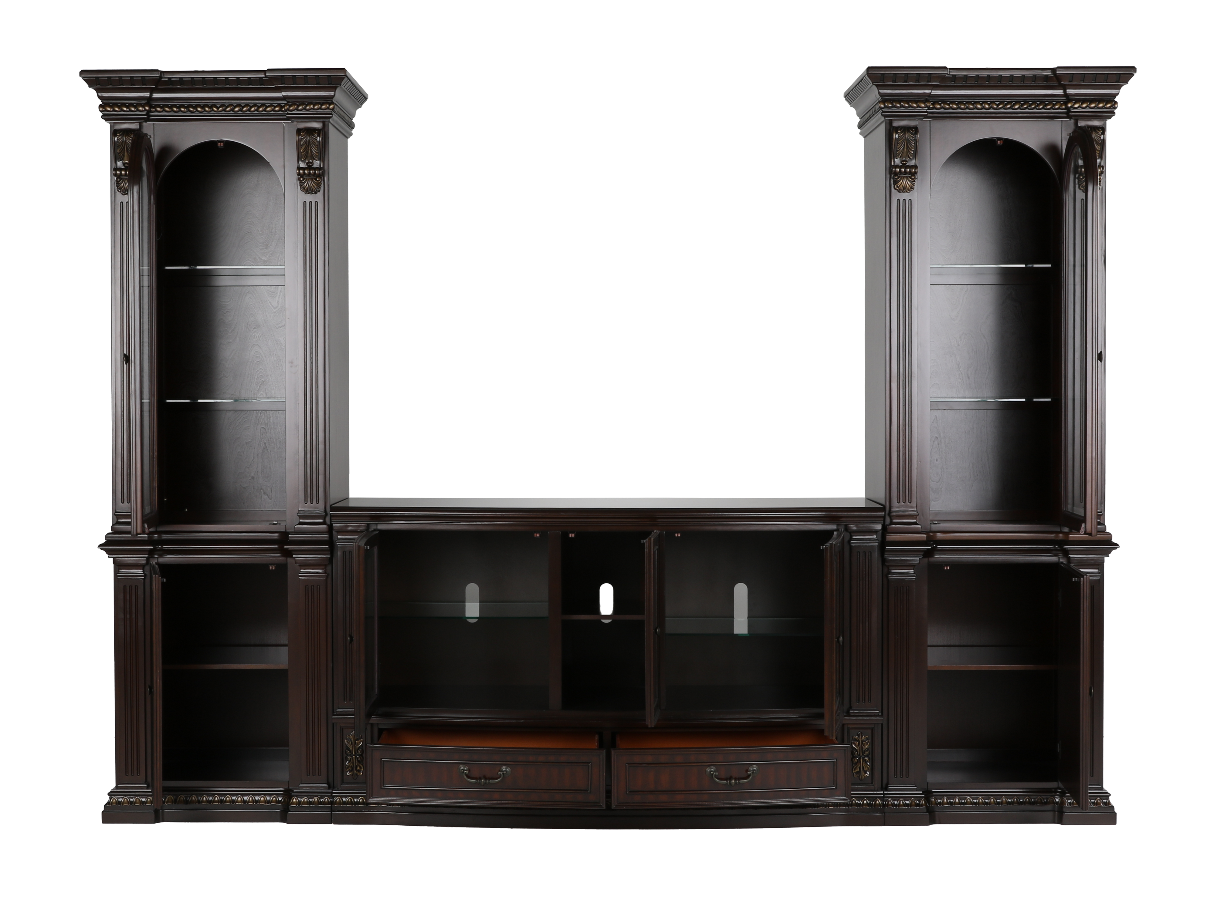 Grand-Cherry 5 Piece Entertainment Center