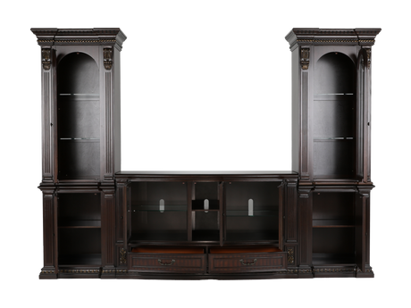 Grand-Cherry 5 Piece Entertainment Center by Mollai Collections | Bel Furniture