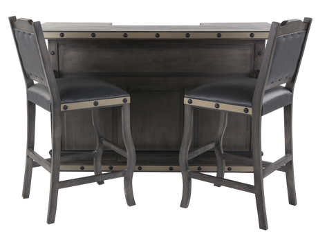 3-Piece Rustic Bar Set with Storage & Barstools by Mollai Collections | Bel Furniture