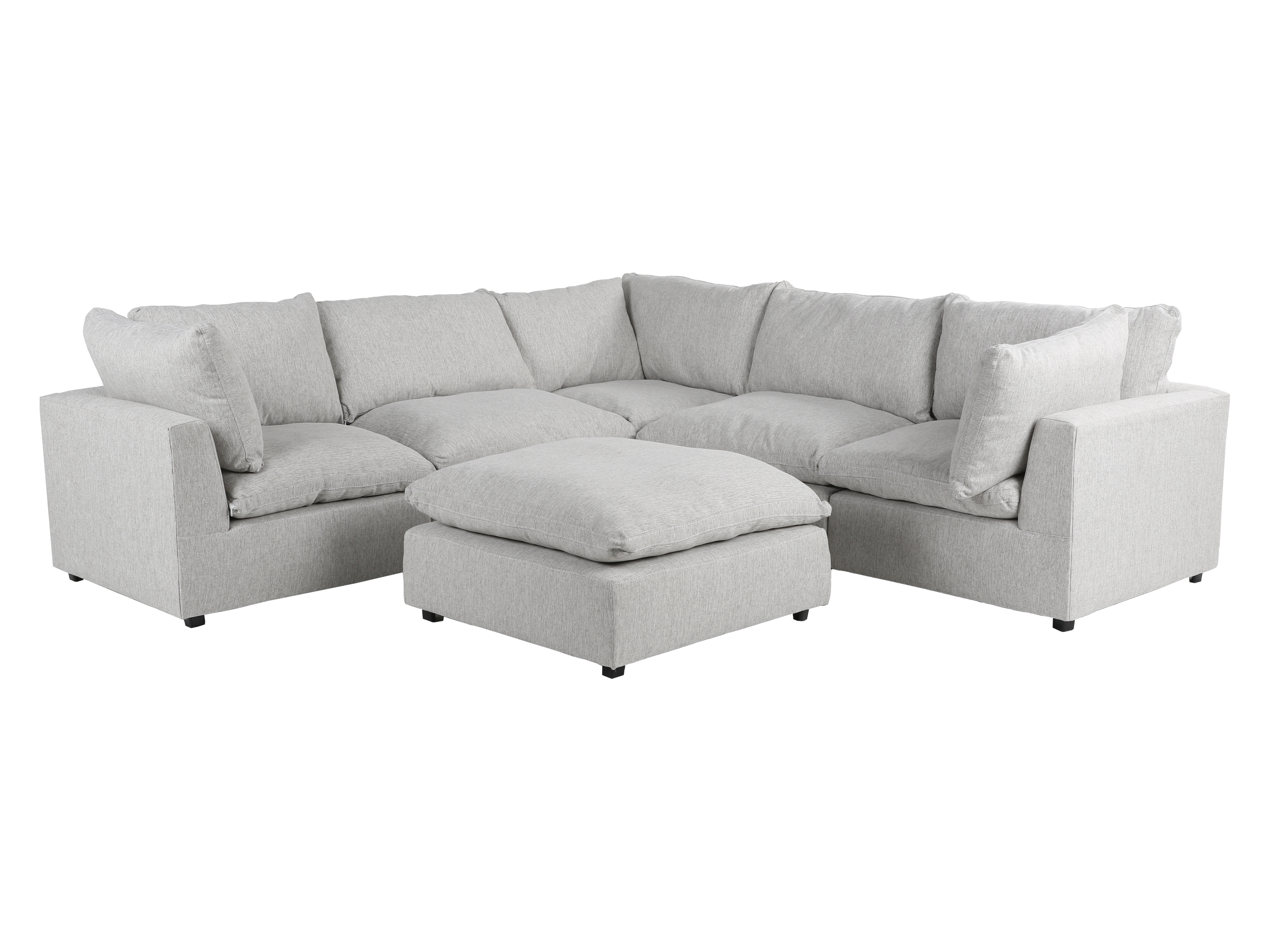 Cloud 6 Piece Modular Sectional - 3 Corners + 2 Armless chairs + 1 Ottoman