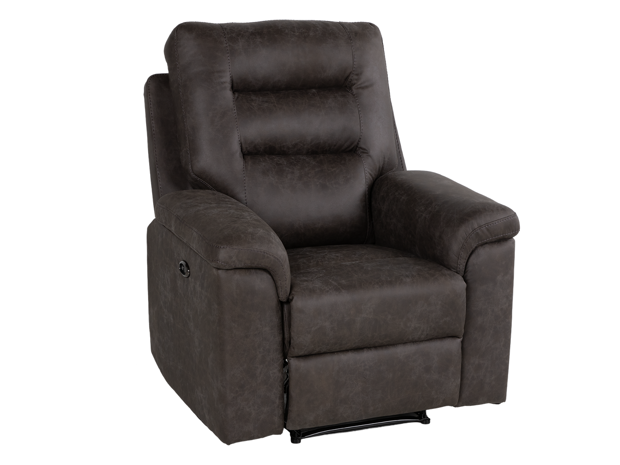 Contemporary Gray 3-Piece Power Reclining Living Room Set with Console & Cup Holders