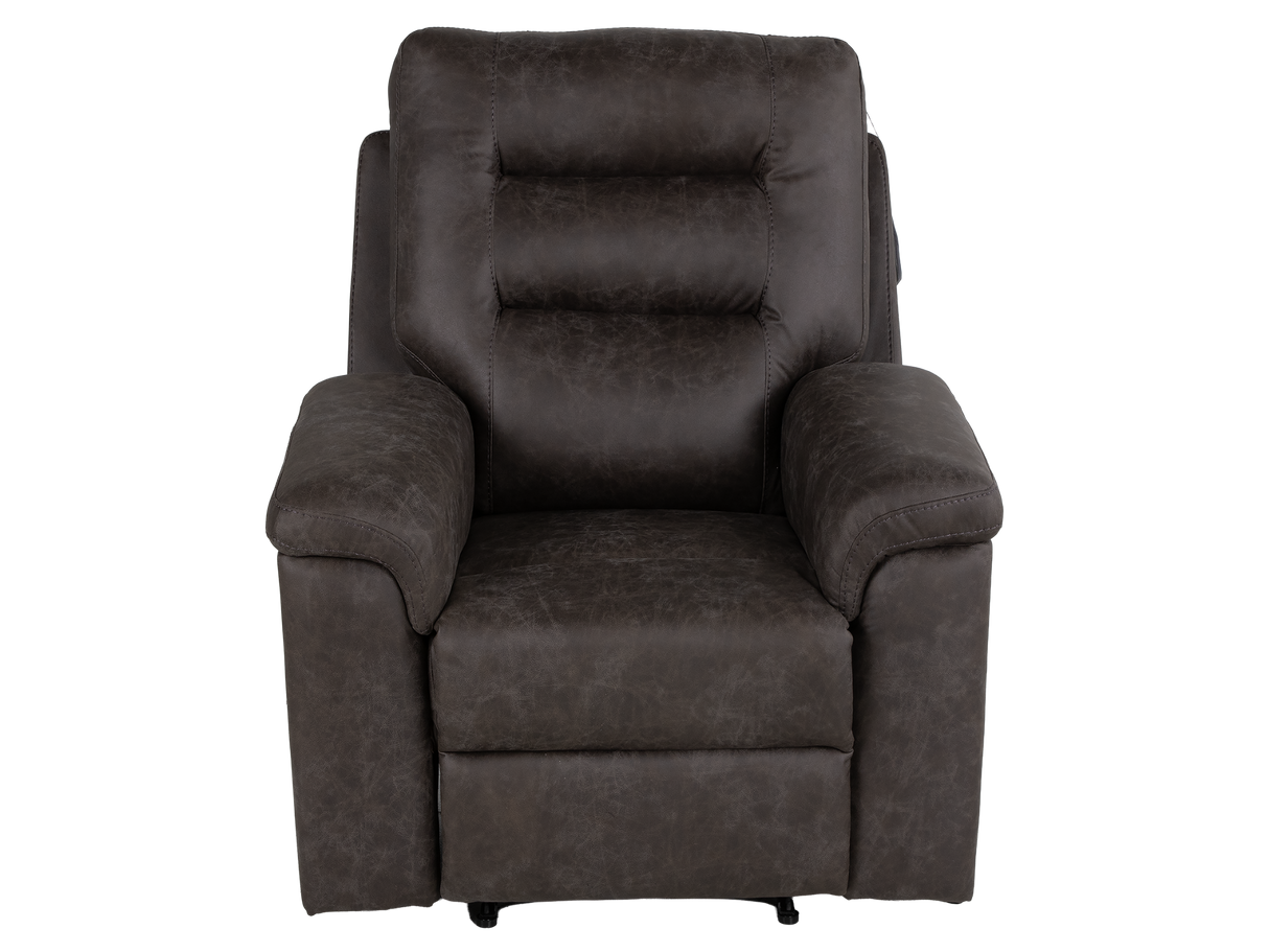 Contemporary Gray 3-Piece Power Reclining Living Room Set with Console & Cup Holders