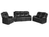 Dark Grey 3-Piece Reclining Living Room Set with Power Reclining Sofa, Drop-Down Table & Power Recliner
