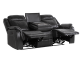 Dark Grey 3-Piece Reclining Living Room Set with Power Reclining Sofa, Drop-Down Table & Power Recliner