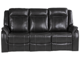 Dark Grey 3-Piece Reclining Living Room Set with Power Reclining Sofa, Drop-Down Table & Power Recliner