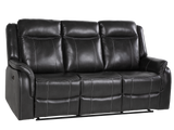 Dark Grey 3-Piece Reclining Living Room Set with Power Reclining Sofa, Drop-Down Table & Power Recliner