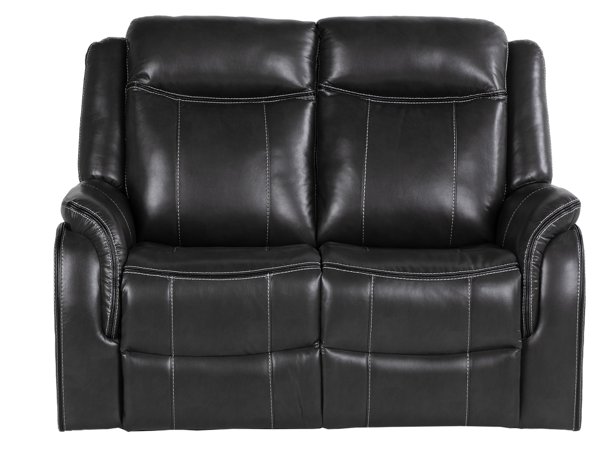 Dark Grey 3-Piece Reclining Living Room Set with Power Reclining Sofa, Drop-Down Table & Power Recliner