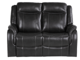 Dark Grey 3-Piece Reclining Living Room Set with Power Reclining Sofa, Drop-Down Table & Power Recliner