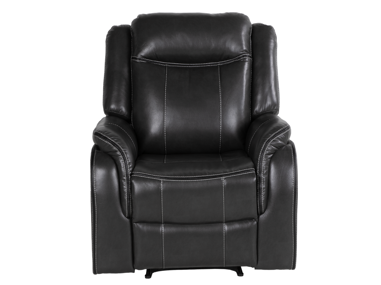 Dark Grey 3-Piece Reclining Living Room Set with Power Reclining Sofa, Drop-Down Table & Power Recliner