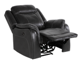 Dark Grey 3-Piece Reclining Living Room Set with Power Reclining Sofa, Drop-Down Table & Power Recliner