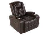 Dark Brown 3-Piece Living Room Set with Power Headrests, LED Lighting, Cup Holders & Storage