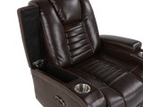Dark Brown 3-Piece Living Room Set with Power Headrests, LED Lighting, Cup Holders & Storage