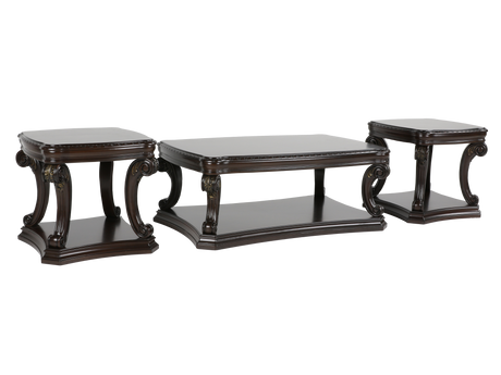 Grand-Cherry 3 Piece Coffee Table Set by Mollai Collections | Bel Furniture