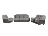 Gray Power Reclining 3-Piece Living Room Set with USB Charging – Sofa, Loveseat & Recliner