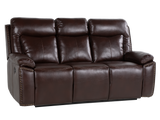 3-Piece Brown Power Reclining Living Room Set with Console Loveseat, USB & Bluetooth Speaker