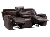 3-Piece Brown Power Reclining Living Room Set with Console Loveseat, USB & Bluetooth Speaker
